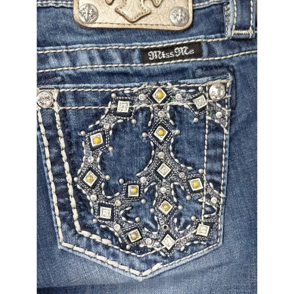 Miss Me Signature Boot Blue Stretch Jeans Women Size 26